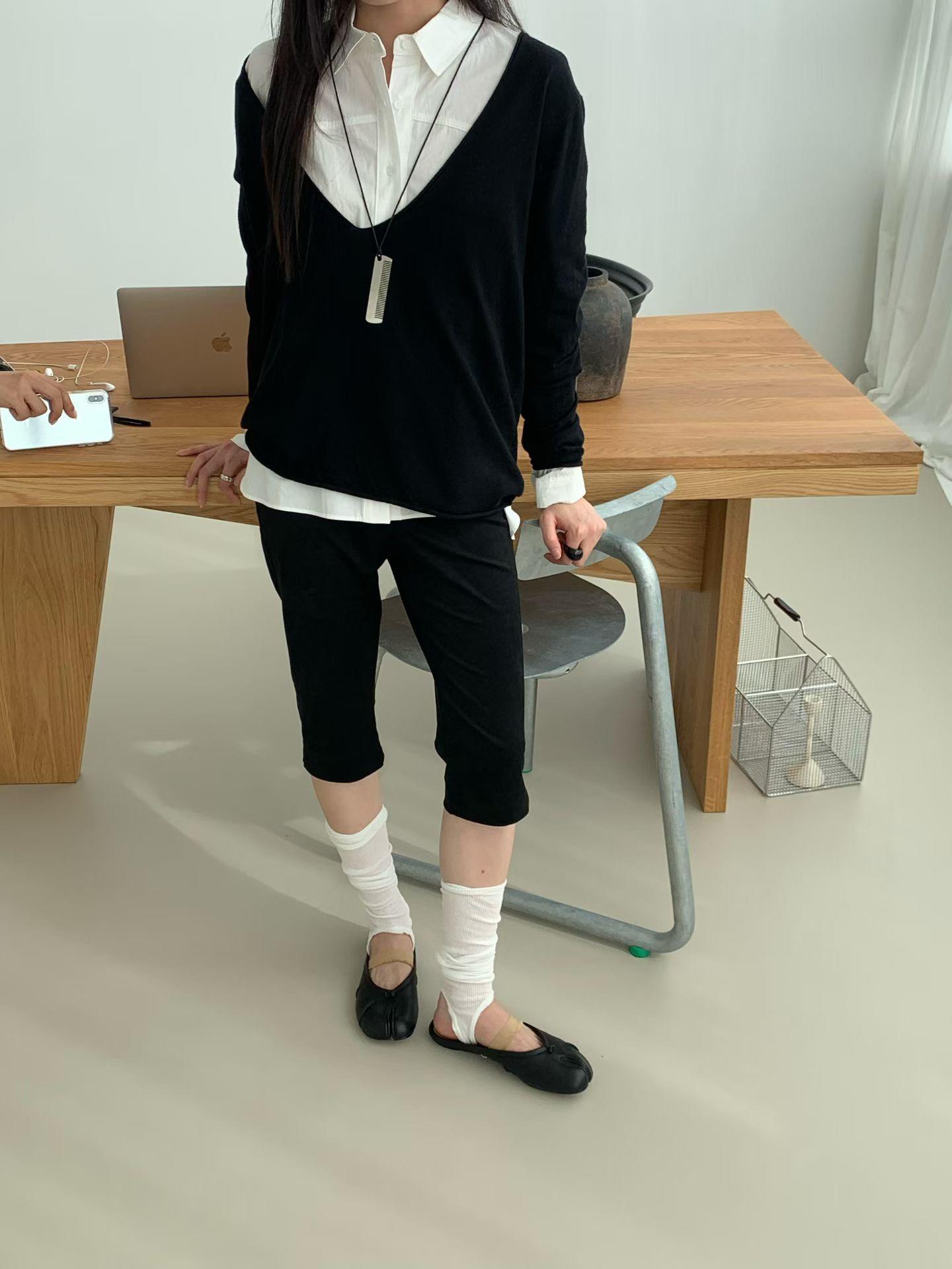 側開衩麂皮卡布里褲
